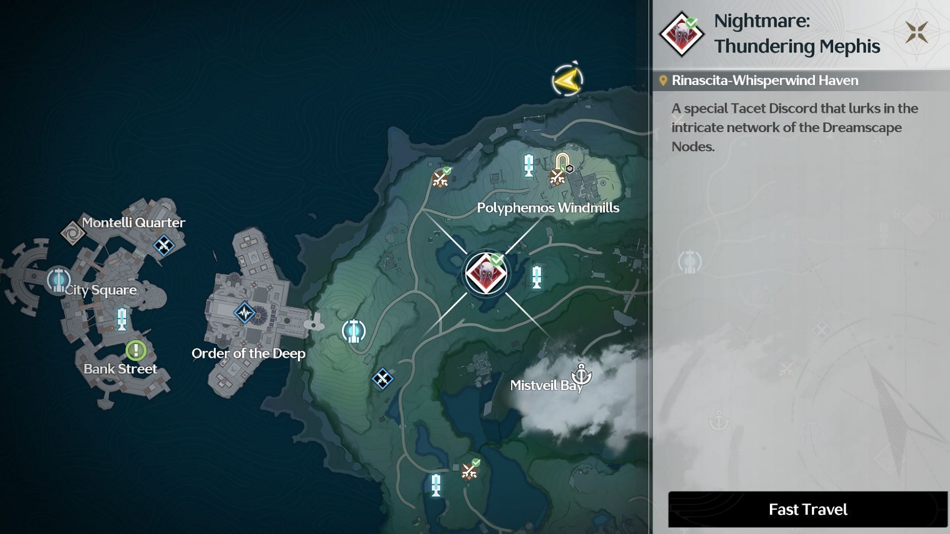 Thundering Mephis Nightmare Echo location (Image via Kuro Games)